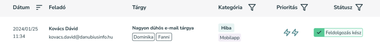 Email felismerés és kategorizálás