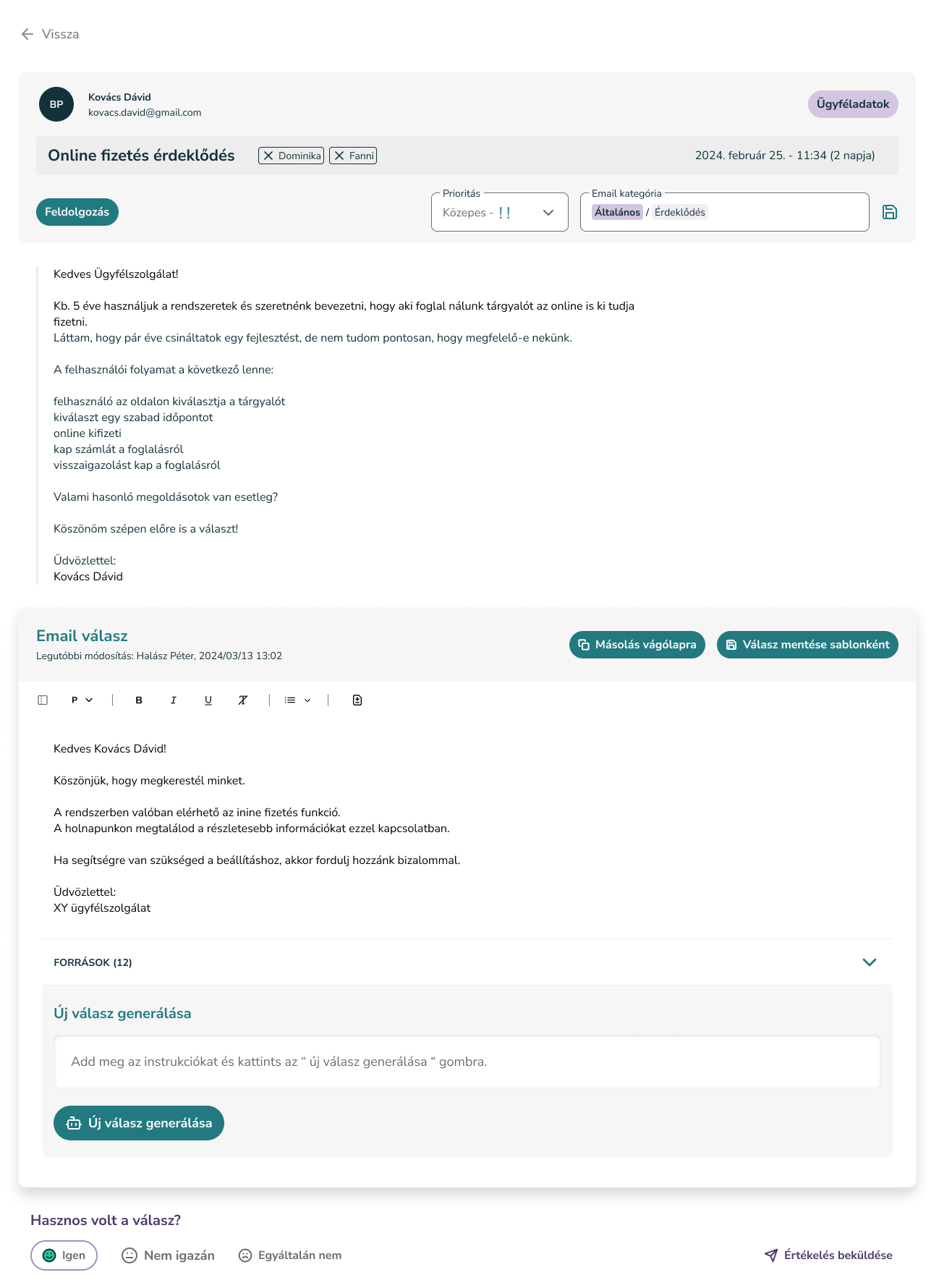 Automatikus válaszadás